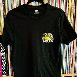 Levi's Black Tee with Yellow Sun & Birds Graphic